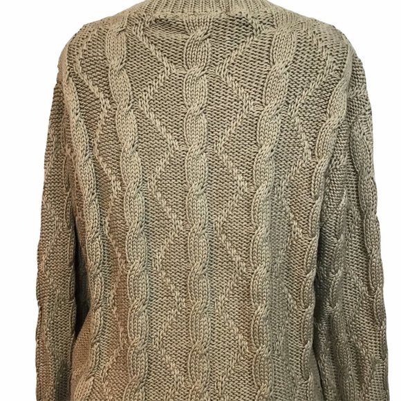 ACA Joe Olive Cable Knit Sweater NWOT - Picture 6 of 6